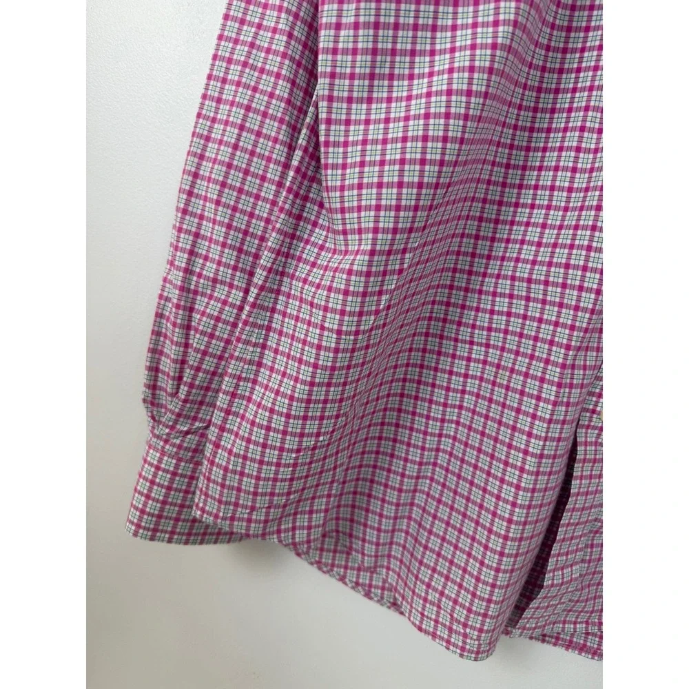 READ Ralph Lauren Mens Pony Pink Plaid Button Down‎ Shirt Long Sleeve Top M